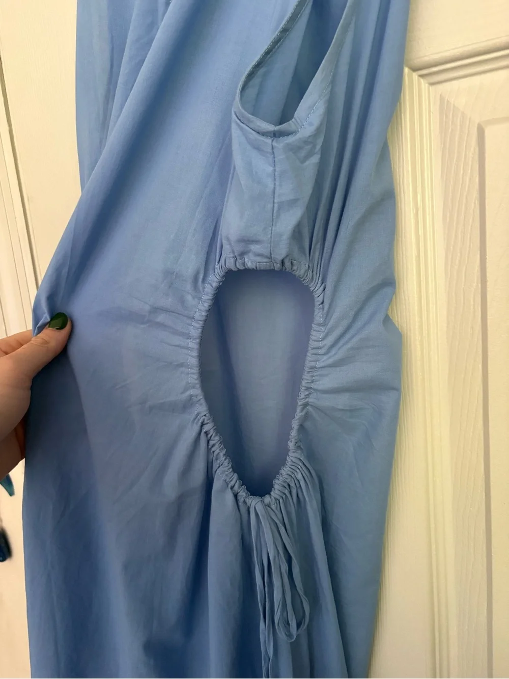 acacia swimwear Blue Sleeveless Maxi Dress with Side Drawstrings NWT - Picture 6 of 9